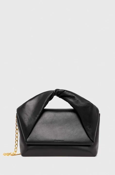Kožená kabelka JW Anderson Large Twister Bag čierna farba, HB0538.LA0246