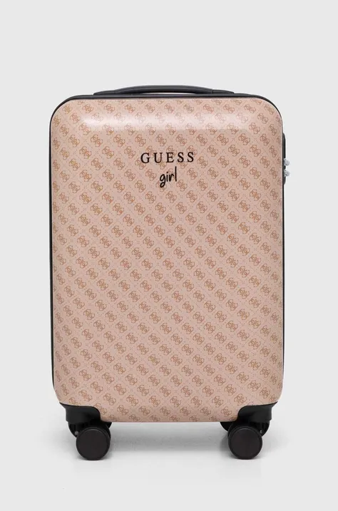 Guess walizka Girl kolor beżowy