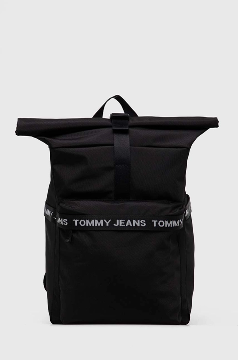 Ruksak Tommy Jeans za muškarce, boja: crna, veliki, s tiskom