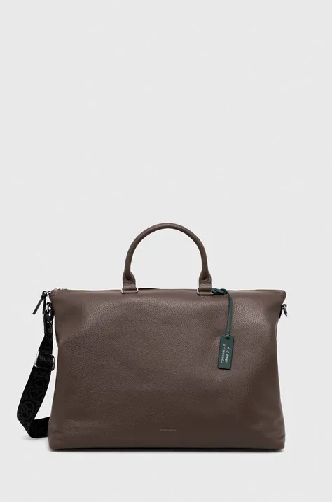 Кожаная сумка Coccinelle цвет коричневый