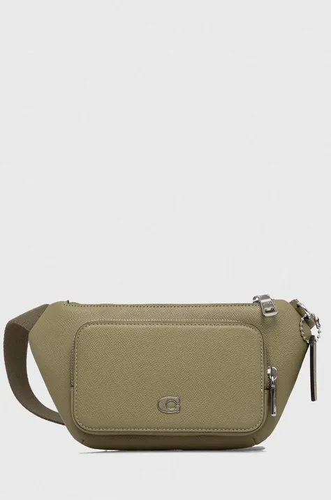 Δερμάτινη τσάντα φάκελος Coach χρώμα: πράσινο