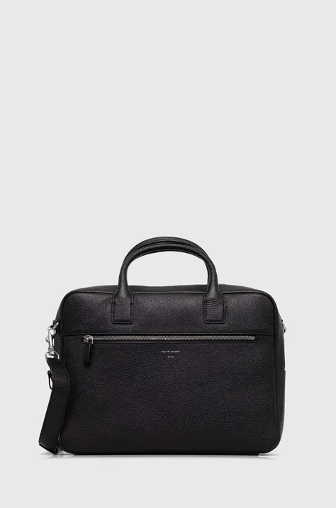 Δερμάτινη τσάντα Tiger Of Sweden χρώμα: μαύρο