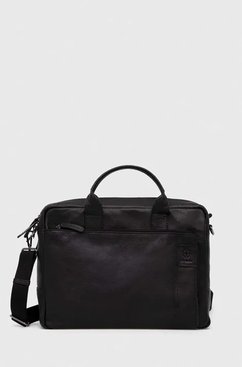 Kožna torba za laptop Strellson boja: crna