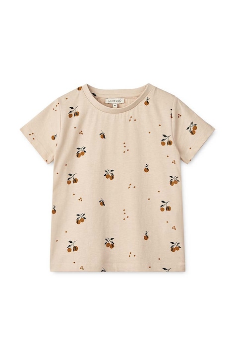 Liewood t-shirt bawełniany dziecięcy kolor pomarańczowy gładki