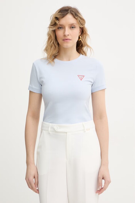 Guess t-shirt damski kolor niebieski W2YI44 J1314