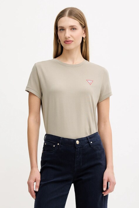 Guess t-shirt damski kolor zielony W2YI44 J1314