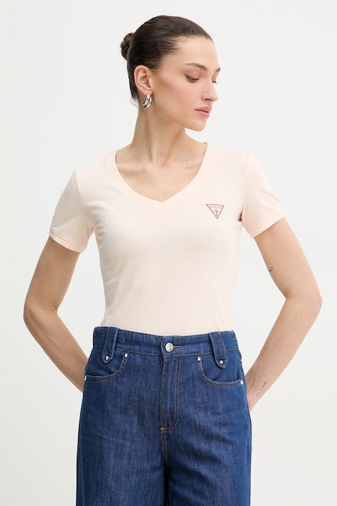 Guess t-shirt damski kolor różowy W2YI45 J1314