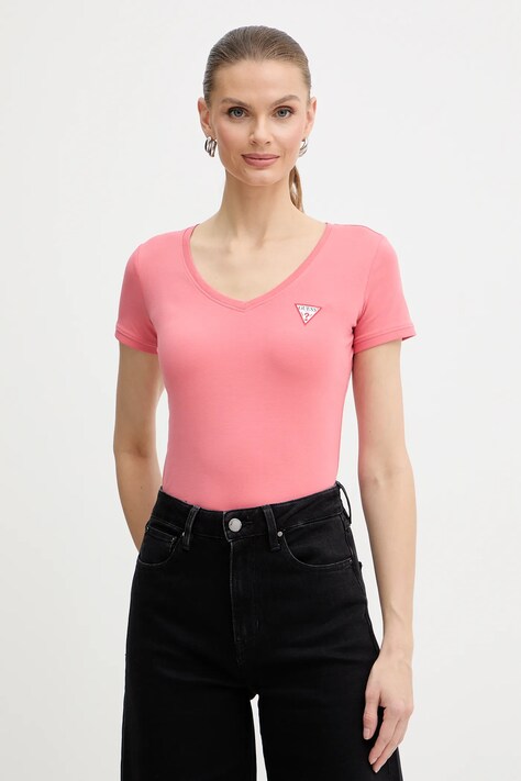 Guess t-shirt damski kolor pomarańczowy W2YI45 J1314