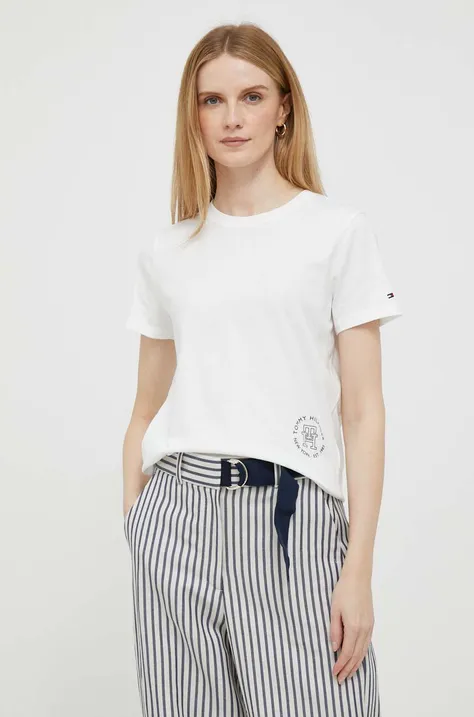 Tommy Hilfiger t-shirt bawełniany kolor biały