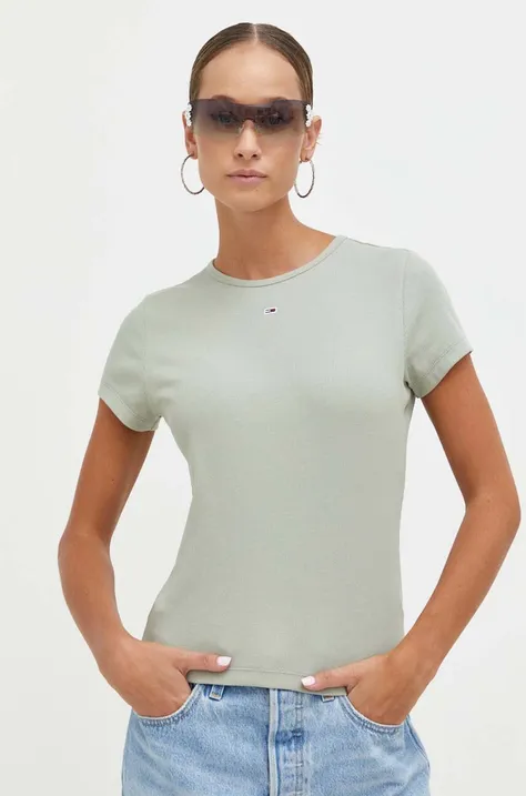 Tommy Jeans t-shirt damski kolor zielony
