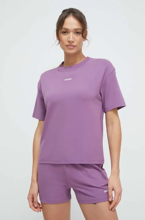 Tričko HUGO fialová farba,50490593