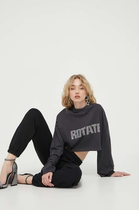 Rotate longsleeve bawełniany kolor szary