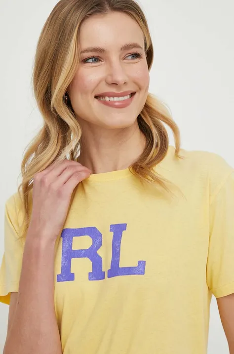 Bavlnené tričko Polo Ralph Lauren žltá farba,211910130