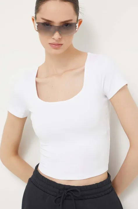 Majica kratkih rukava Hollister Co. za žene, boja: bijela