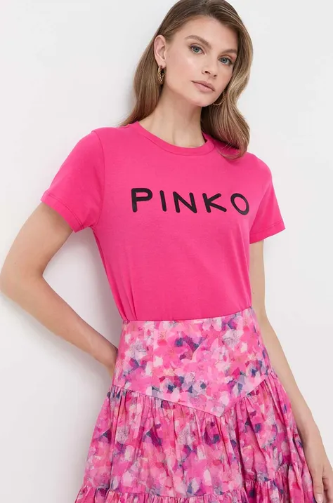 Pinko tricou din bumbac culoarea roz