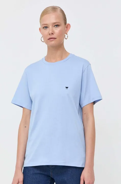 Weekend Max Mara t-shirt bawełniany kolor niebieski