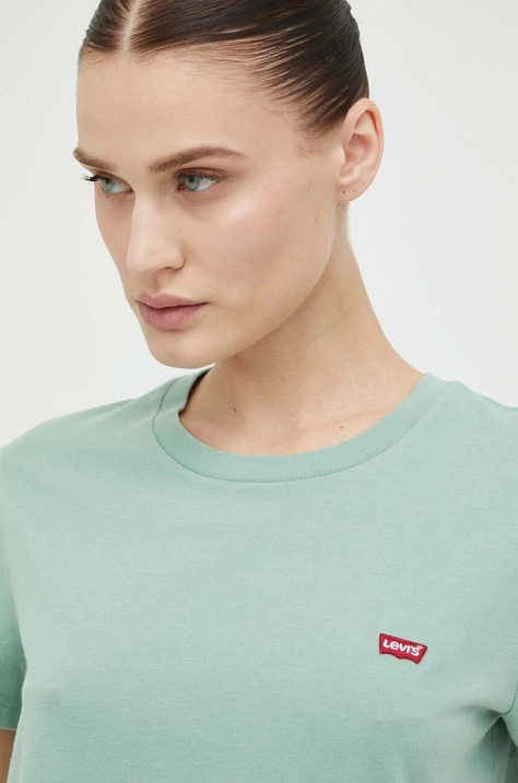 Levi's tricou din bumbac culoarea verde