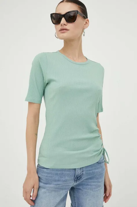 Kratka majica Levi's ženski, zelena barva