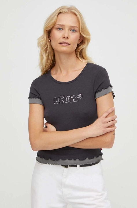 Levi's tricou din bumbac culoarea gri