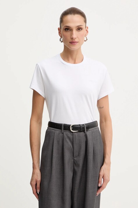 Patrizia Pepe t-shirt bawełniany kolor biały