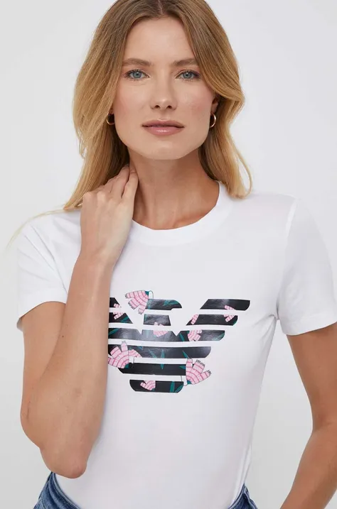 Emporio Armani t-shirt damski kolor biały