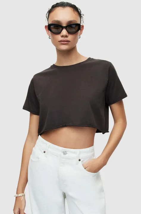 Βαμβακερό μπλουζάκι AllSaints χρώμα: μαύρο
