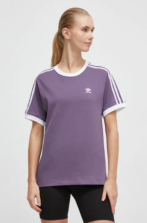 adidas Originals t-shirt bawełniany damski kolor fioletowy