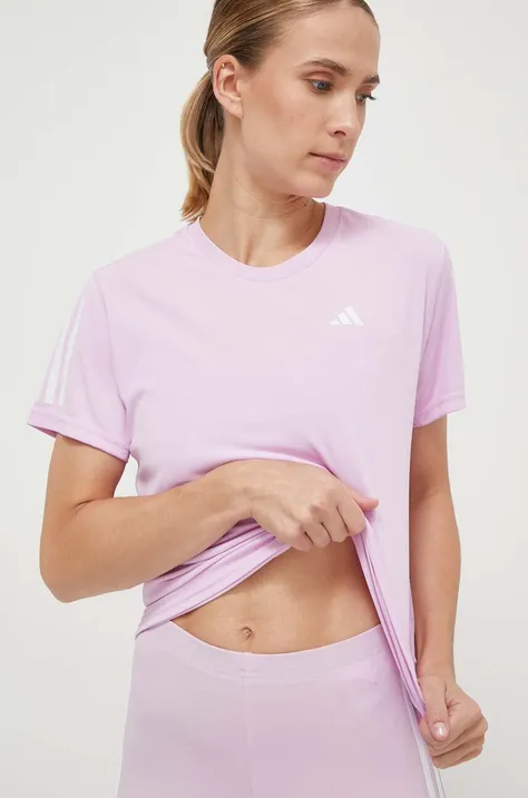 adidas Performance t-shirt do biegania Own The Run kolor różowy