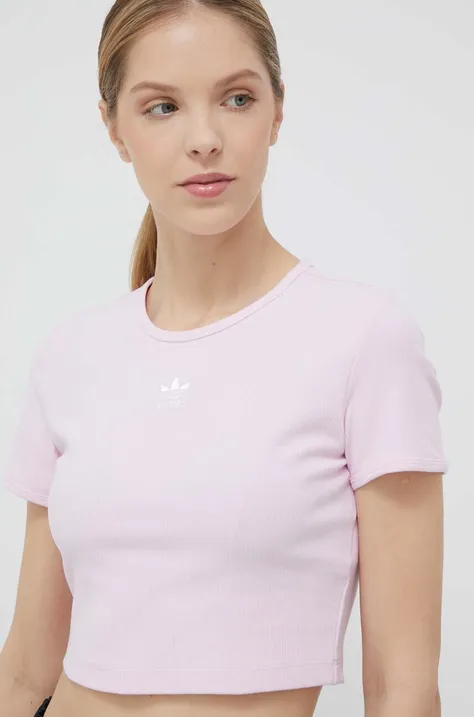Μπλουζάκι adidas Originals χρώμα: ροζ