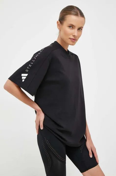 Majica kratkih rukava adidas by Stella McCartney za žene, boja: crna