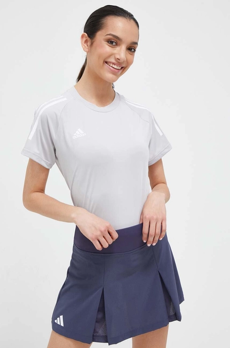 adidas Performance tricou de antrenament Hilo culoarea gri