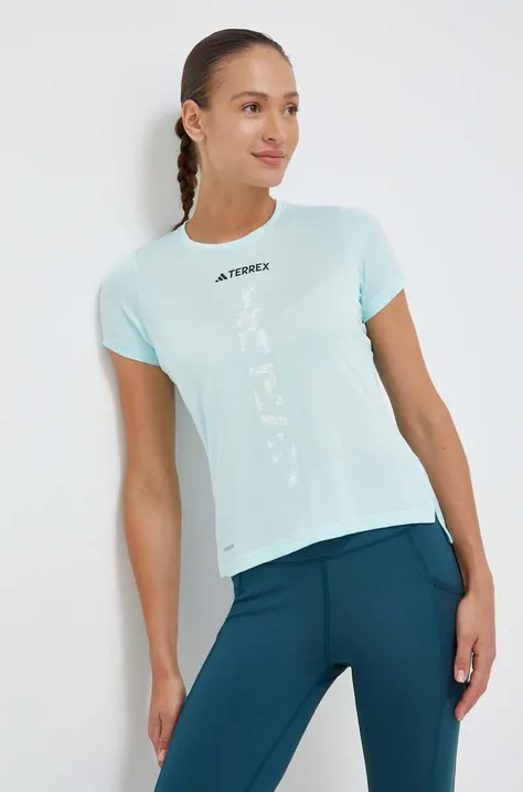 adidas TERREX t-shirt sportowy Agravic kolor turkusowy