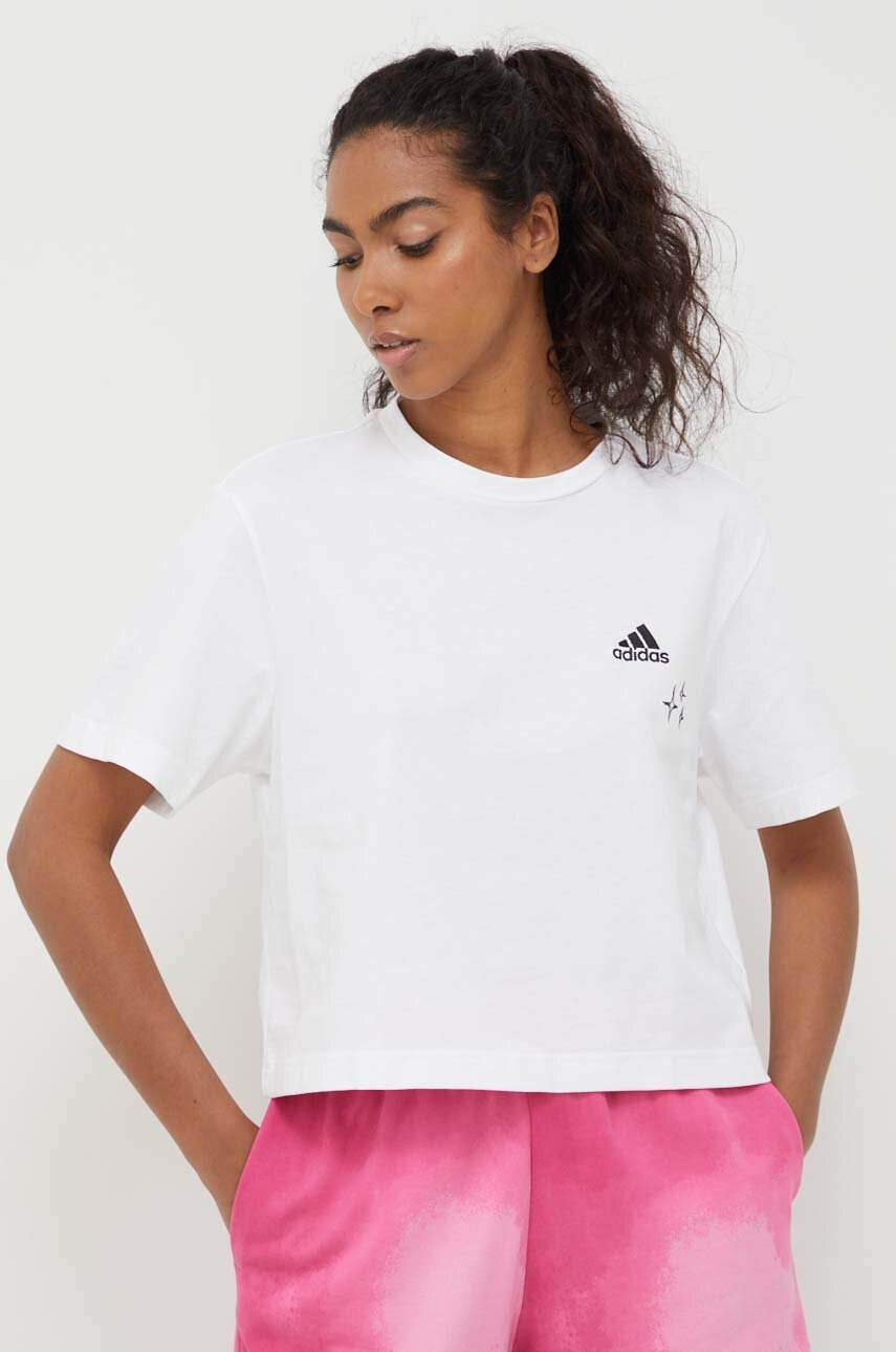 Бавовняна футболка adidas колір білий