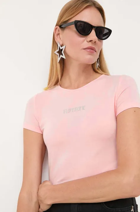 Μπλουζάκι Rotate χρώμα: ροζ