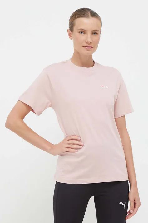 Κοντομάνικη μπλούζα Fila χρώμα: ροζ