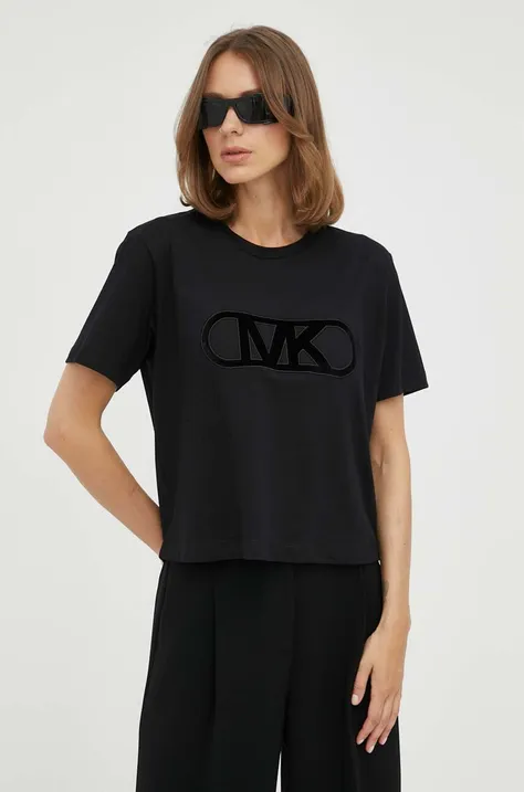 Bavlnené tričko MICHAEL Michael Kors čierna farba