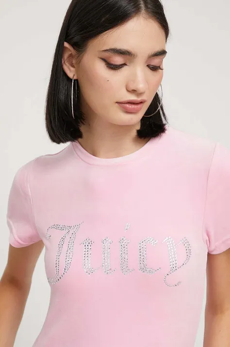 Μπλουζάκι Juicy Couture χρώμα: ροζ
