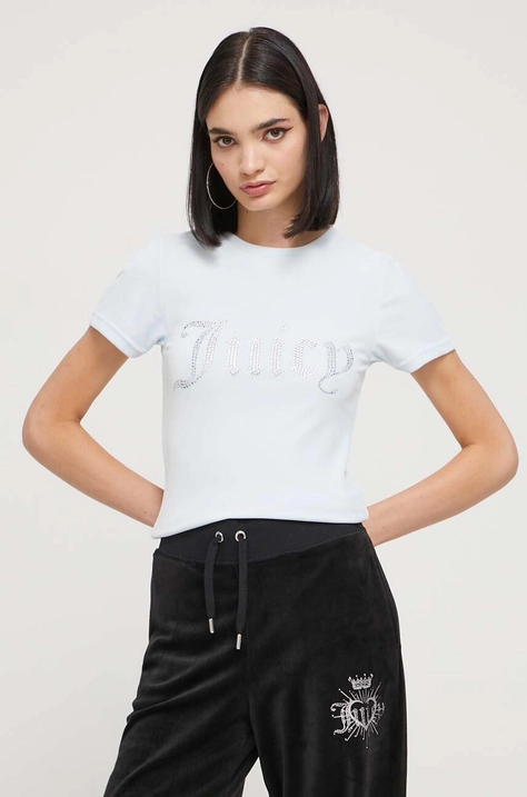 Juicy Couture t-shirt damski kolor niebieski