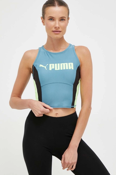 Top za vadbo Puma Fit Eversculpt turkizna barva