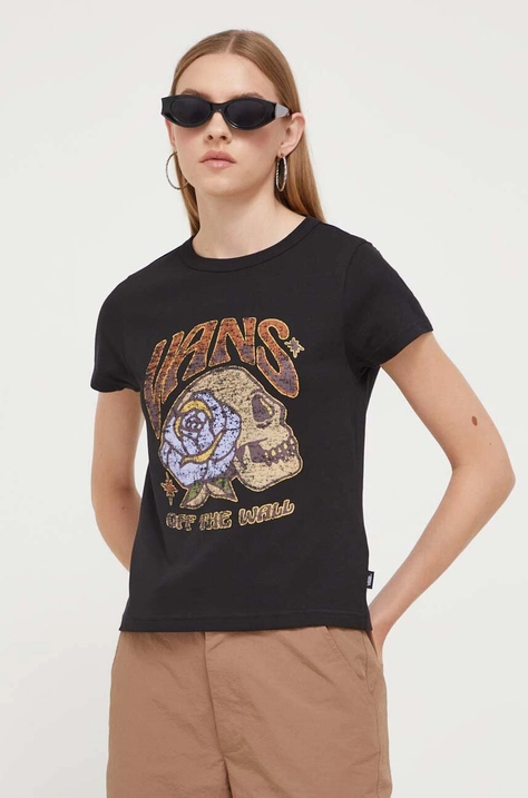 Vans t-shirt bawełniany kolor czarny