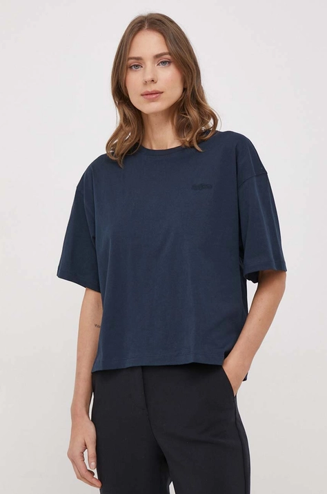 Pepe Jeans tricou din bumbac femei, culoarea albastru marin