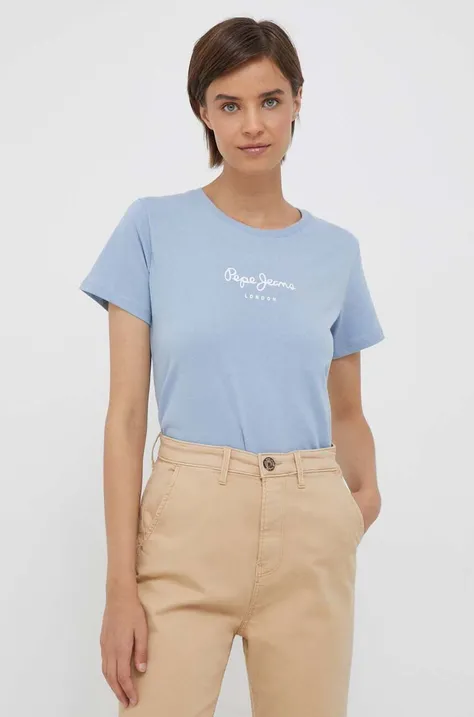 Pepe Jeans t-shirt bawełniany kolor niebieski