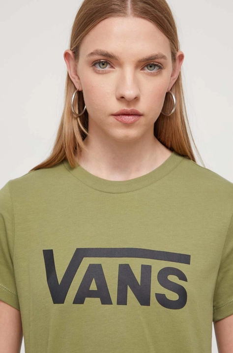 Vans t-shirt bawełniany kolor zielony