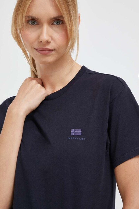 Napapijri t-shirt bawełniany S-Nina kolor granatowy NP0A4H871761