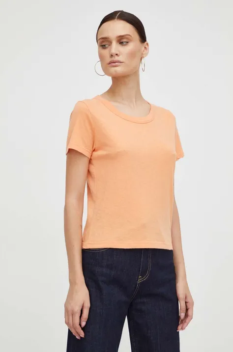 American Vintage t-shirt bawełniany kolor pomarańczowy