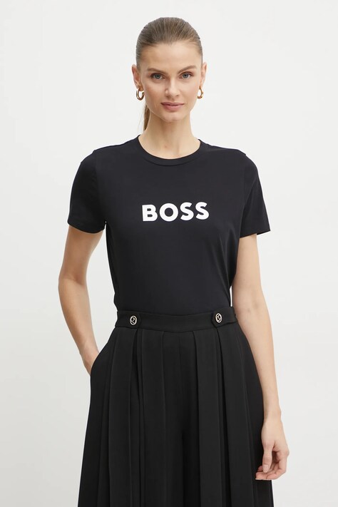 BOSS Orange tricou din bumbac BOSS ORANGE femei, culoarea negru, 50501139