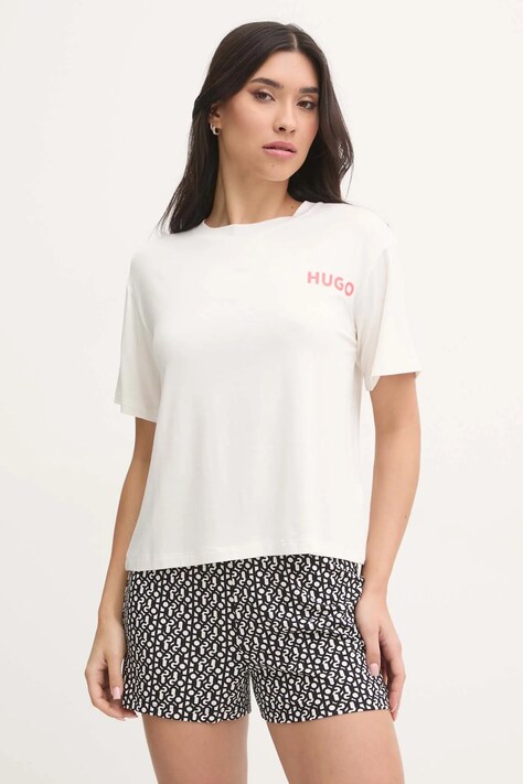 HUGO tricou lounge culoarea bej, 50490707