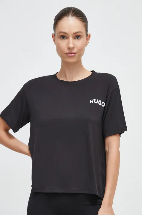 Majica lounge HUGO črna barva