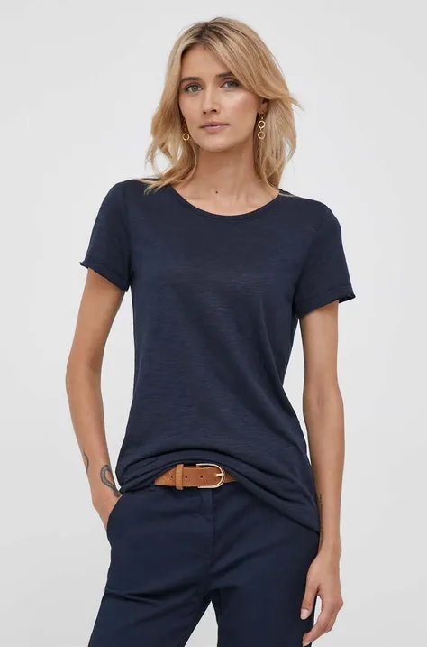 Sisley t-shirt damski kolor granatowy