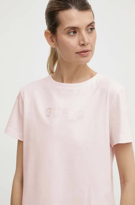 Guess t-shirt BRIANA női, rózsaszín, V3BI11 J1314